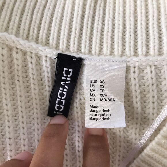 H&M Ivory Neutral Preppy Academia Knit Sleeveless Sweater Vest - XS - Picture 5 of 5